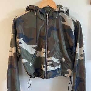 Ten Sixty Sherman Camo Crop Womens/Jr Girls Windbreaker